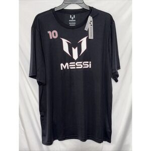 Messi Shirt Mens 3XL Black Pink Performance Soccer Football 10 Logo Athletic Tee